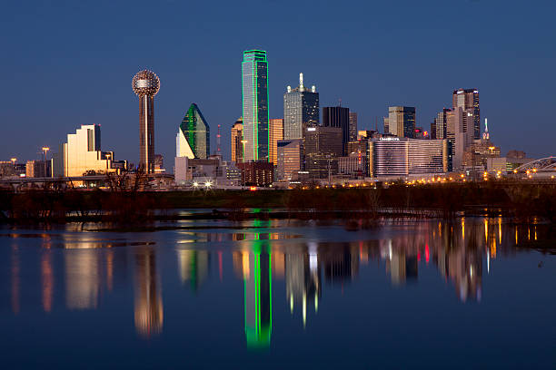 Dallas Texas at Night stock photo
