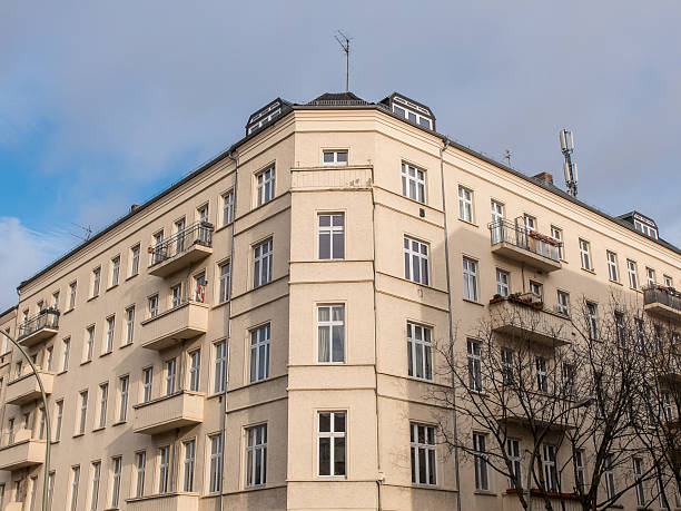istock Modern Low Rise Apartment Building with Balconies 504422186