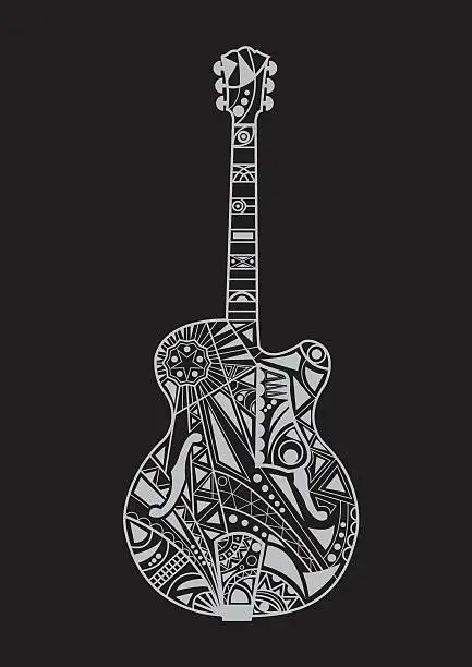 Vector illustration of jazz guitar design