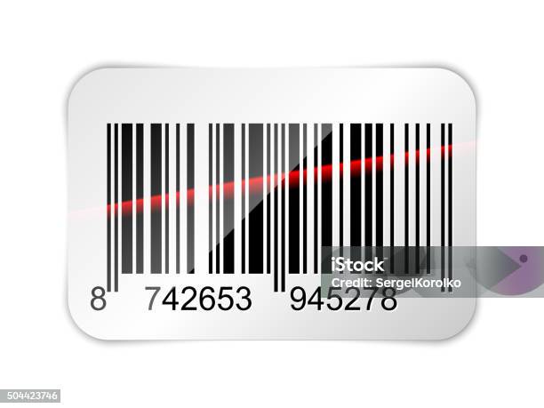 Barcode Sticker Red Barcode Sticker With Red Laser Beam Stock Illustration - Download Image ...