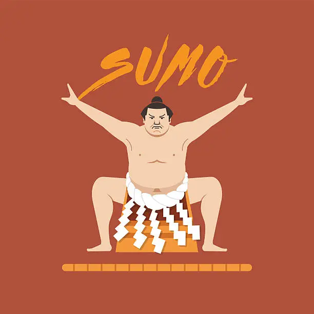 Vector illustration of Sumo Wrestler, Vector illustration