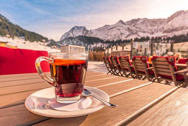 istock Hot cup of tea at mountain restaurant 504427568