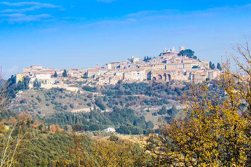 Panoramic view of Amelia, old town in Umbria. Italy.
