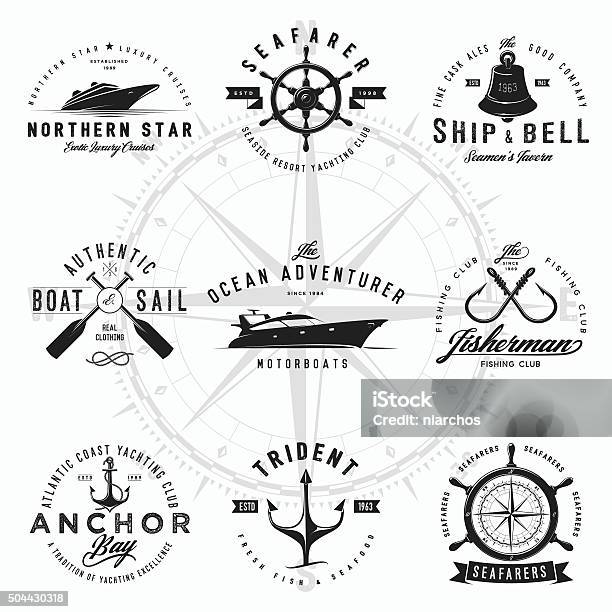 Nautical Logos Stock Illustration - Download Image Now - Nautical Vessel, Nautical Style, Vector