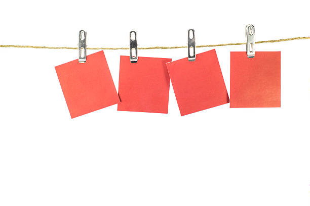 istock Notes paper cards in clothes pegs 504445124