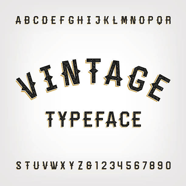 Western style retro distressed alphabet vector font. Western style retro distressed alphabet vector font. Letters and numbers. Vintage vector typography for labels, headlines, posters etc. steampunk fashion stock illustrations