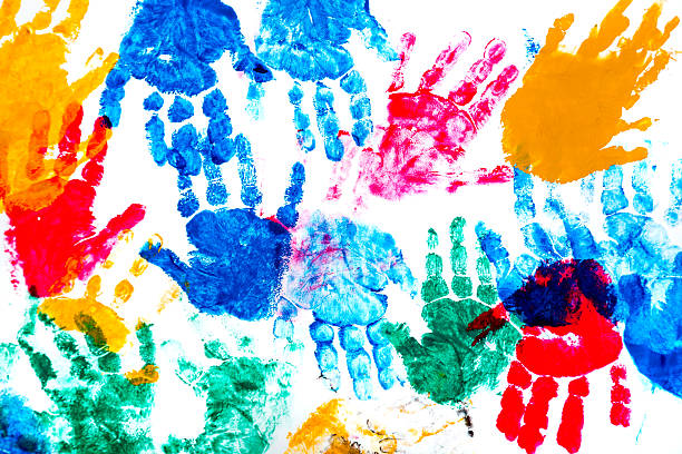 istock Colorful Prints Of Children's Hands 504446948