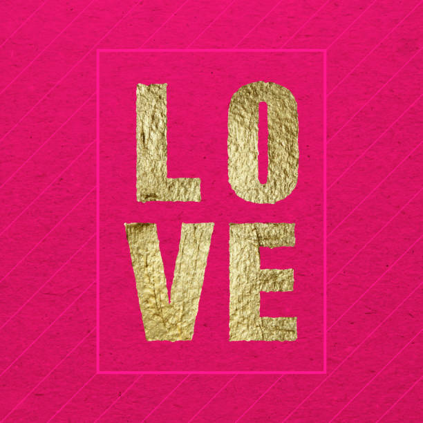 istock Love greeting card for Valentines day. Gold paint. 504447382