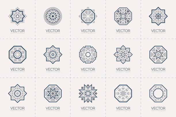 ilustrații de stoc cu simboluri geometrice vectoriale - islam
