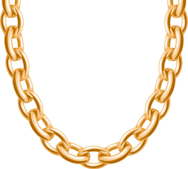 istock Chunky chain golden metallic necklace or bracelet 504449386