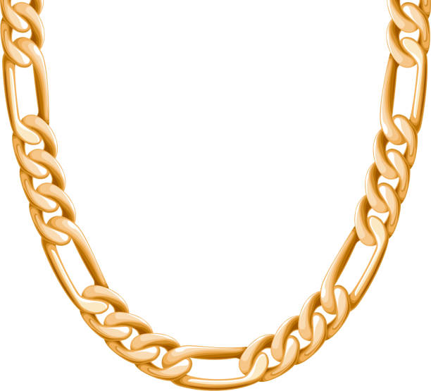 istock Chunky chain golden metallic necklace or bracelet 504449418