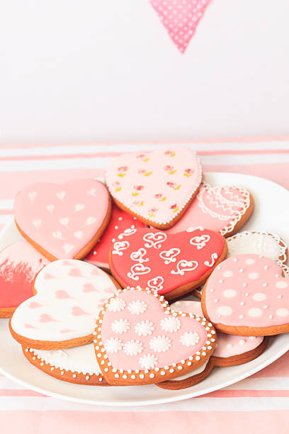 istock heart cookies served on plate, celebration 504449562