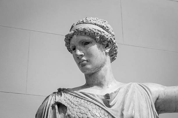 istock White marble head of young woman 504450196