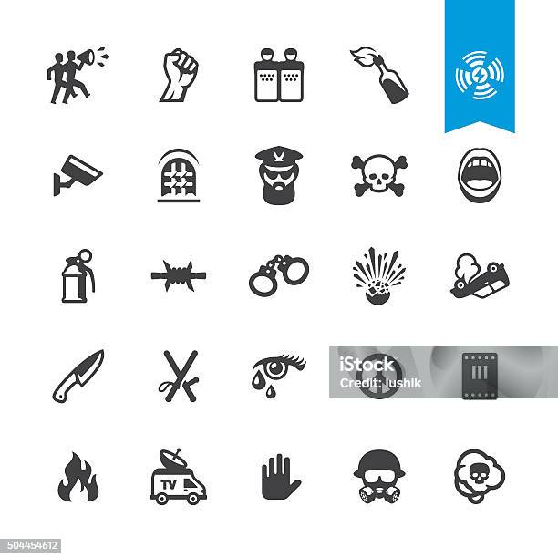 News Event Related Vector Icons Stock Illustration - Download Image Now - Icon Symbol, Violence, Terrorism