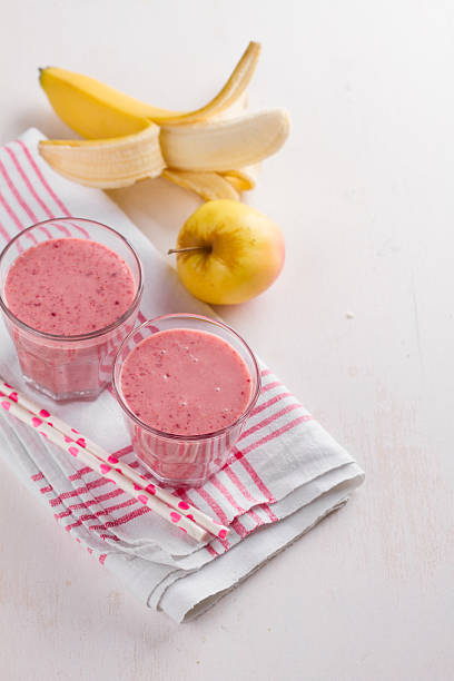 istock Apple, berry and banana smoothie (milkshake) 504454806