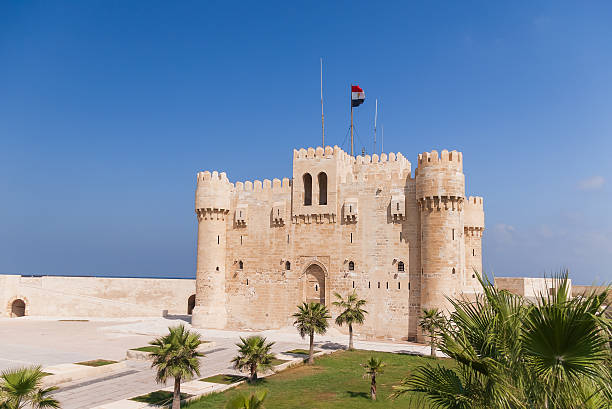 시타델 of 콰이트베이 요새, 알렉산드리아, 이집트. - military fort 뉴스 사진 이미지