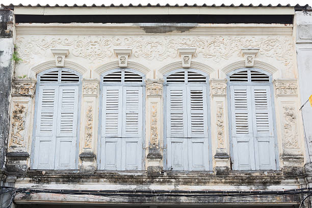 istock Windows on Old Building in Sino Portuguese Style 504459530