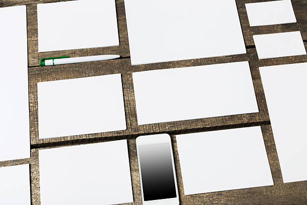 istock Mock up on wooden desk 504459722