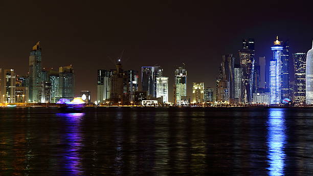 istock Doha, Qatar. Night skyline. 504460900