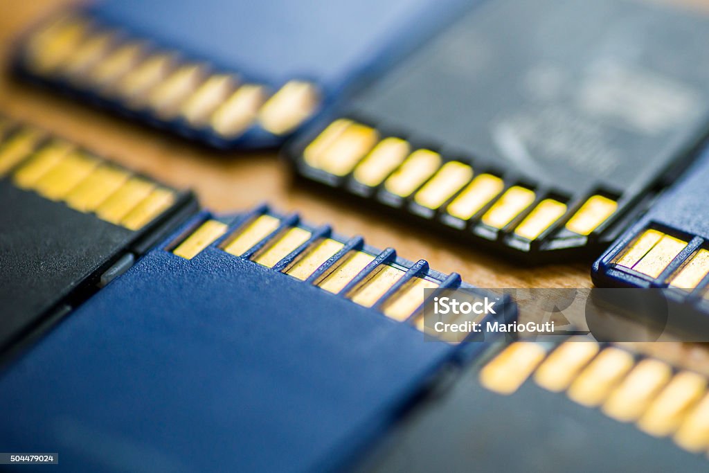 SD cards A large group of SD cards. Black Color Stock Photo