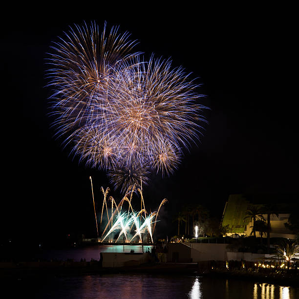 istock Big fireworks from Monaco port, competition 504480897