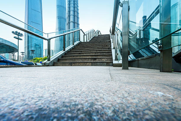 istock Escalator of Shanghai streets, skyscraper buildings. 504480948