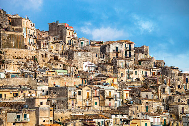 View to Sicilian town.