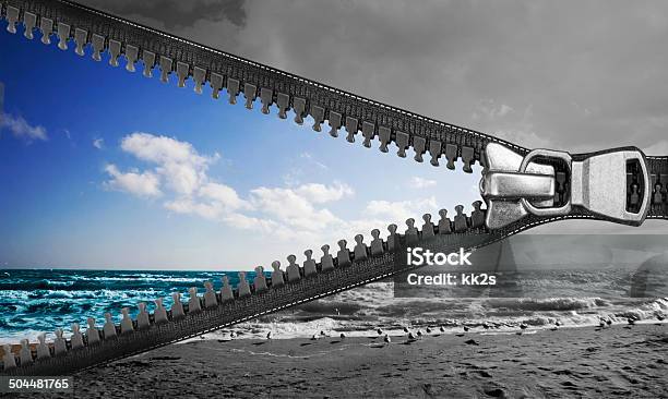 Zipper For The Sky Stock Photo - Download Image Now - Backgrounds, Black Color, Blue