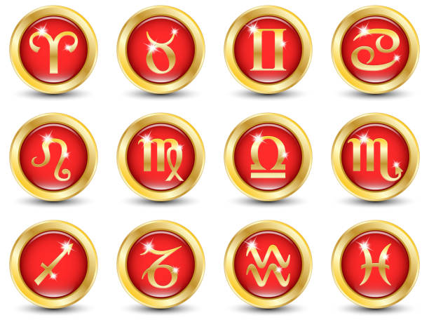istock Set of the Golden Zodiac Signs. Vector 504482036