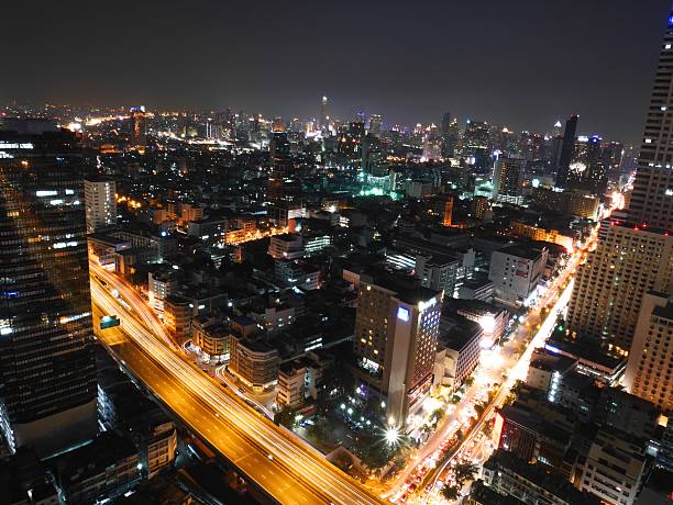 istock night time skyline in Bangkok City 504482120