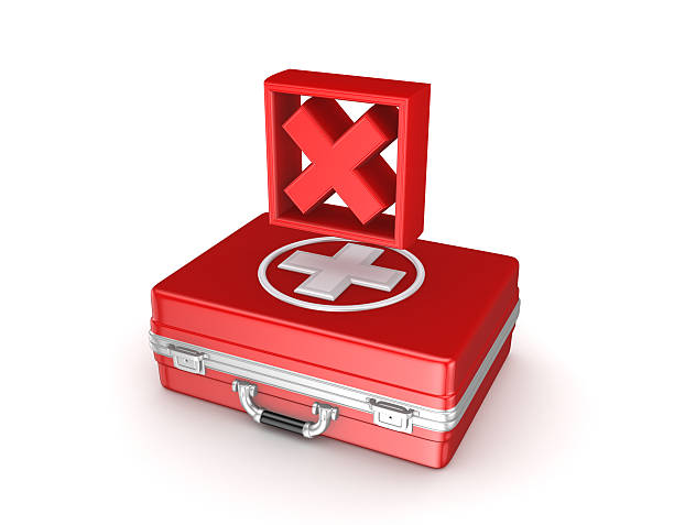 istock Red cross mark on a medical suitcase. 504482717