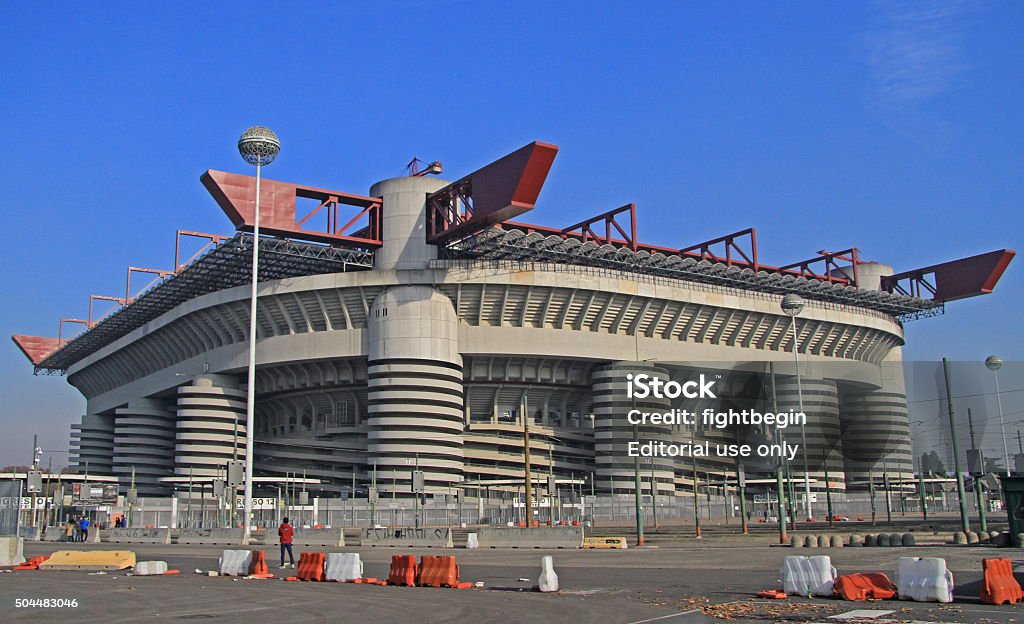 The Stadio Giuseppe Meazza, commonly known as San Siro in Milan, Italy - November 29, 2015: The Stadio Giuseppe Meazza, commonly known as San Siro in Milan, Italy San Siro Stadium Stock Photo