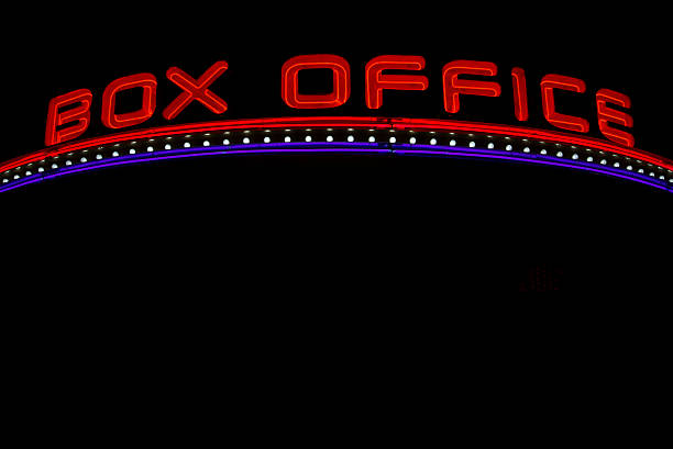 Box Office Brightly lit and colorful neon letter proclaim the "Box Office." box office stock pictures, royalty-free photos & images