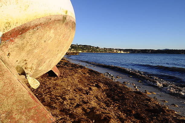 istock Sailboat Boat stranded on the beach after a storm 504485105