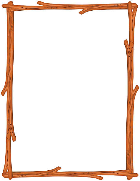 illustrations, cliparts, dessins animés et icônes de twigs frame, illustration vectorielle - stick wood sign twig