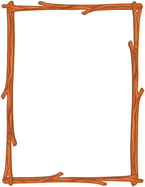 Vector illustration of Twigs frame, vector illustration