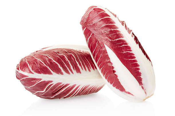 Radicchio, red salad Radicchio, red salad heads isolated on white, clipping path included chicory stock pictures, royalty-free photos & images