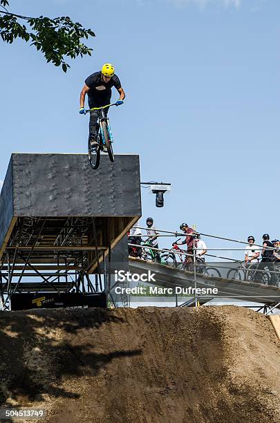 Jumping From Base Station Stock Photo - Download Image Now - BMX Cycling, Competition, Activity