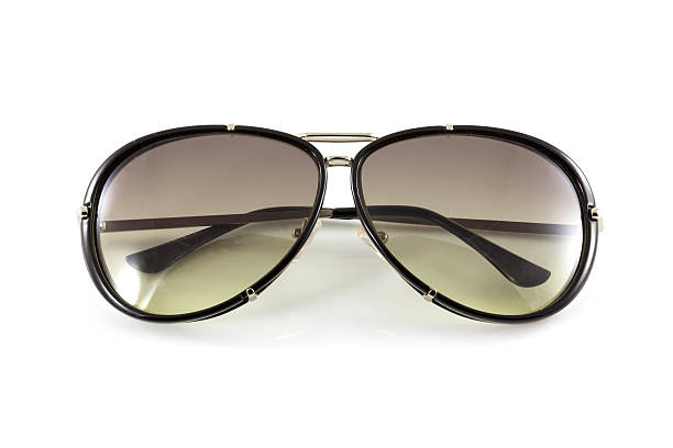 istock Black sunglasses close up. Isolated 504514295