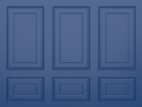 Rectangular Blue Wall Classic Blue Wall 3d Render Stock Photo - Download Image Now - Blue ...