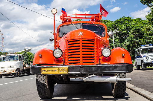 Moscow Fire Engine Moscow Russia June 12 2013 Old Russian Fire Engine Stock Photo ...