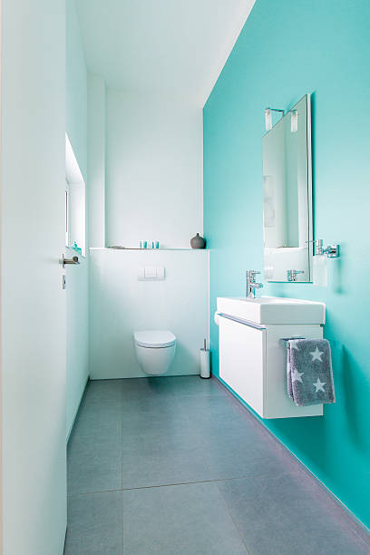 Toilet Modern guest toilet in a family home guest bathroom stock pictures, royalty-free photos & images