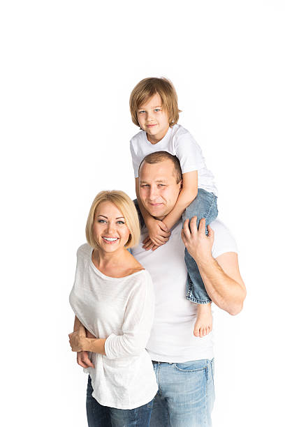 istock happy family  on white background 504526308