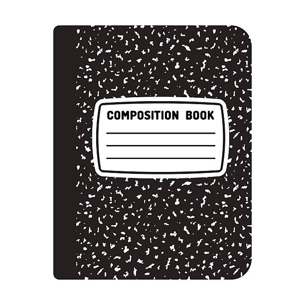 Composition notebook illustration Composition book template. Traditional school notebook vector illustration. composition stock illustrations