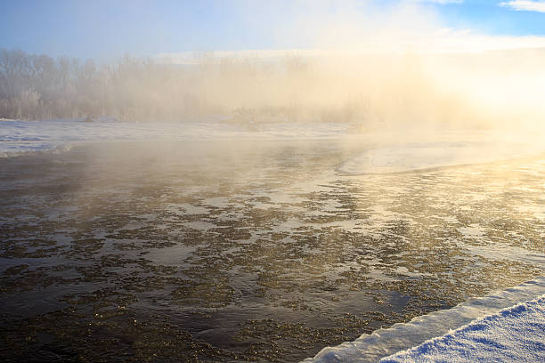 istock Ice and Fog on the River. 504530016