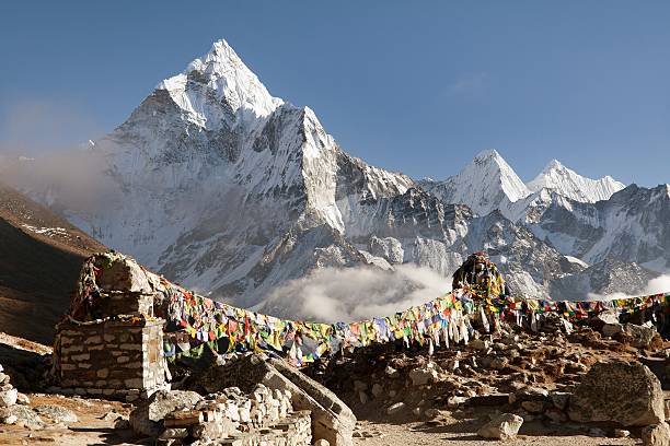 istock Prayer flags and mount Ama Dablam 504532562