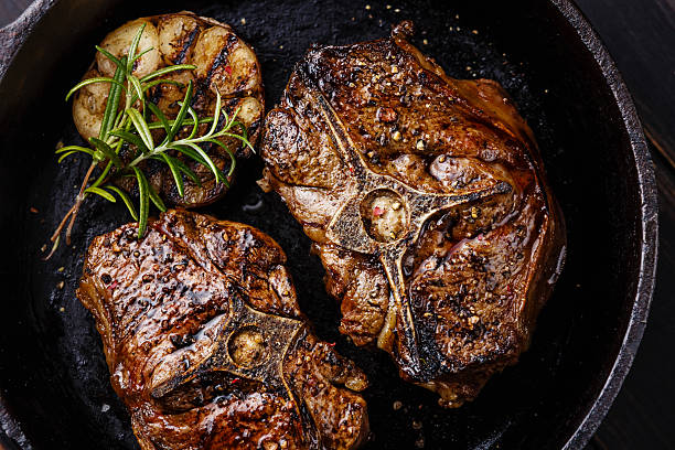 istock Roasted lamb loin chops with rosemary and garlic 504533514