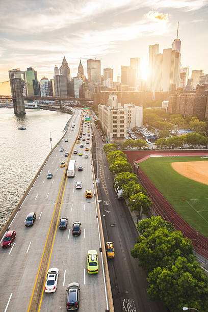 istock Busy highway in New York with Manhattan 504533734