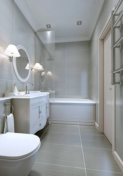 istock Spacy modern bathroom with classic furniture 504533890