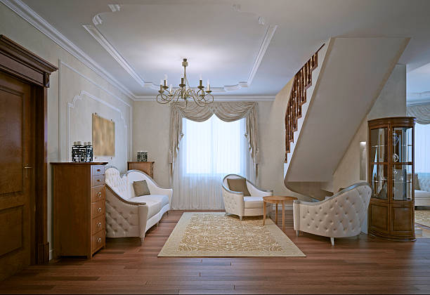 istock Lounge with Linen Cotton sofa and armchairs 504534362